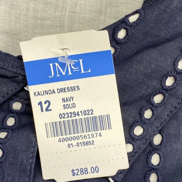 J. McLaughlin “Kalinda” Eyelet Belted Midi Dress – Size 12 (NWT) - Picture 5 of 12